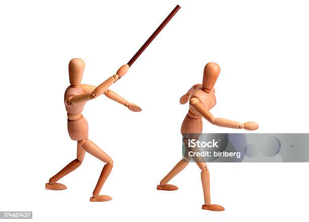 Wooden Mannequin Beating An Other One Stock Photo - Download Image Now - Arguing, Art, Art And Craft