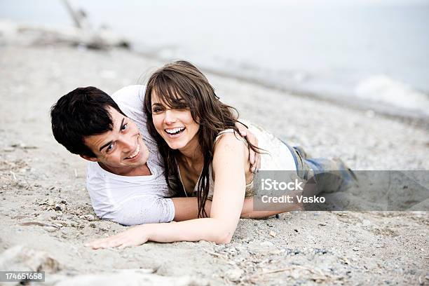 Happiness On The Beach Stock Photo - Download Image Now - 25-29 Years, Adult, Adults Only