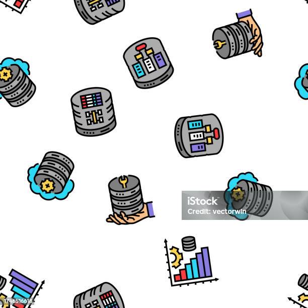 Database Administrator Server Seamless Pattern Vector Stock ...
