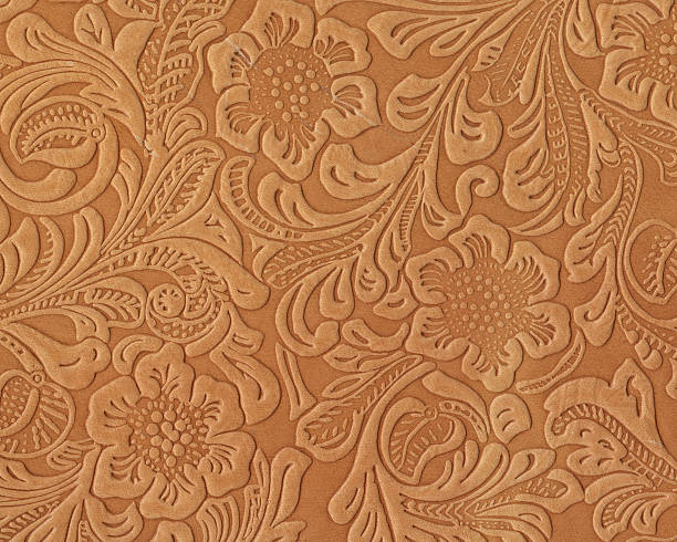 istock Art Nouveau style floral pattern on leather 174651901