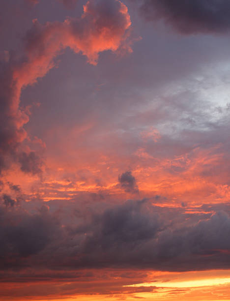 istock Red sky at dusk just before the storm 174652423