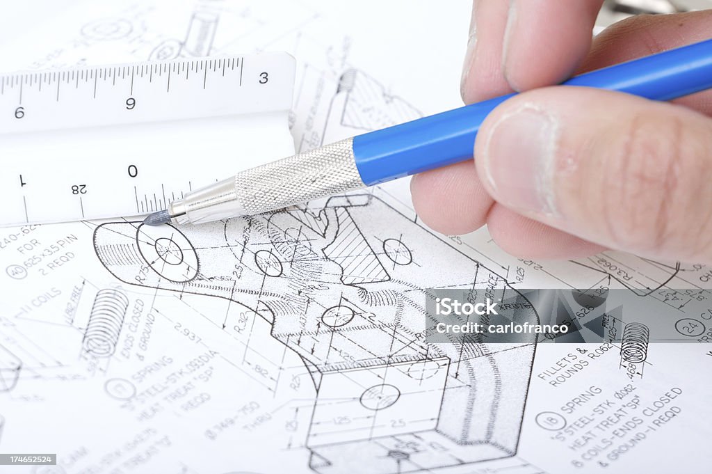 blue print Maße - Lizenzfrei Bildung Stock-Foto