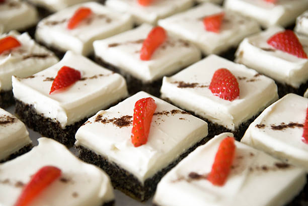 poppy cream cake in full-frame
