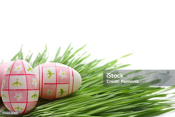 Easter Eggs With Wheat Stock Photo - Download Image Now - Animal Egg, Blade of Grass, Celebration Event