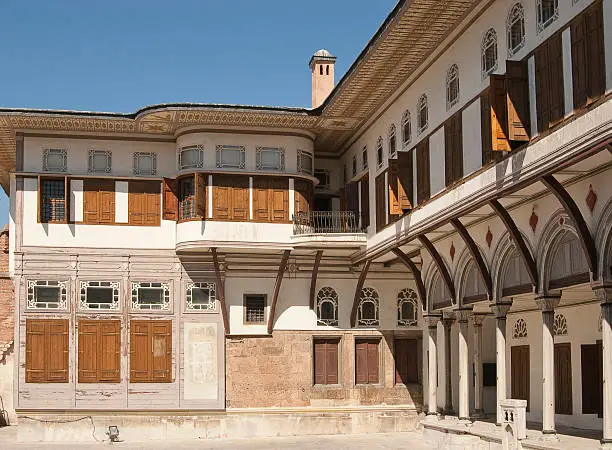 "Courtyard and apartments in Topkapi Palace Harem.Istanbul, Turkey."