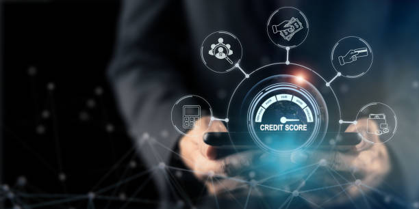 istock Online reporting credit score rating on banking application concept. Online checking the credit score rating for business and personal loan. Creditworthiness or risk of individuals for loan, mortgage 1746538211