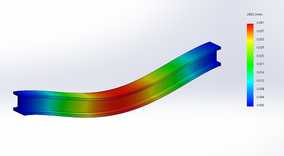 3D rendering of a Mechanical  Finite element analysis