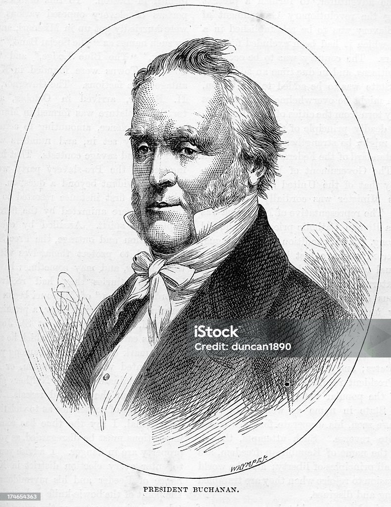 Presidente James Buchanan - Ilustración de stock de 1880-1889 libre de derechos