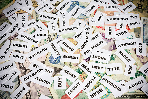 istock Investment terms on currency background. 174654635