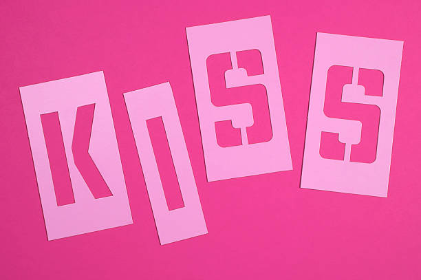 istock Pink Stencil Kiss Single Word Message 174654850