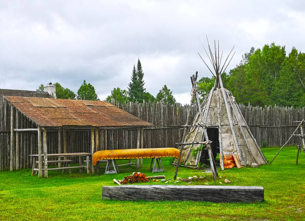 istock Teepee in Village with Canoe 1746556012