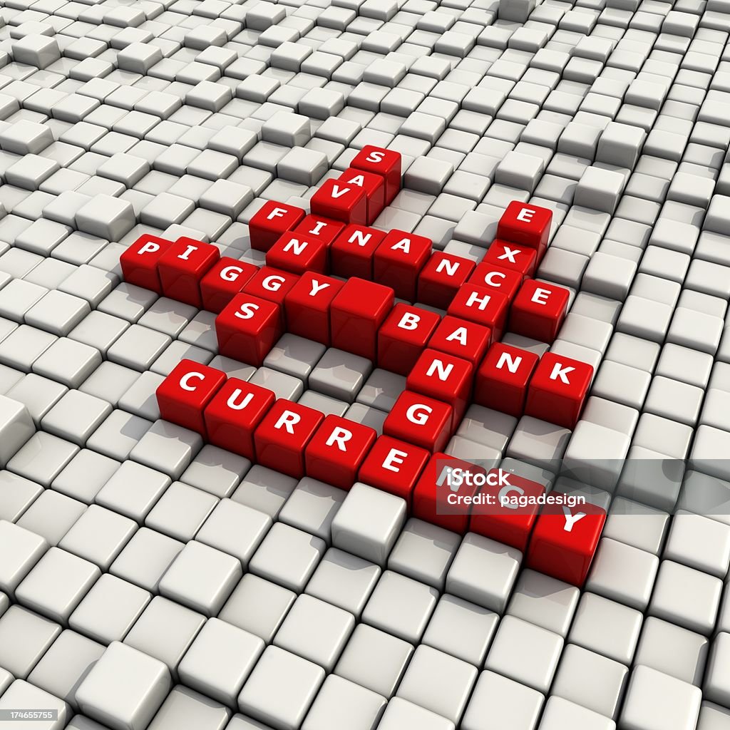 Финансы Выпуклый блоки crossword - Стоковые фото Абстрак�тный роялти-фри