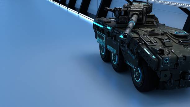 istock military armored tank in motion, cyber army, sci-fi background 1746558959