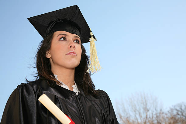 istock Female Graduate at school pondering her future 174655943
