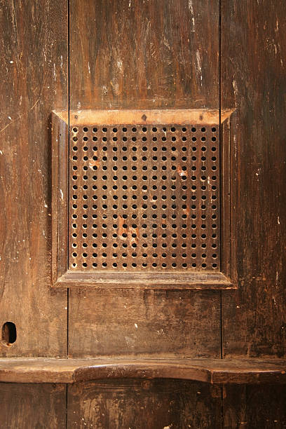 confessional - confession booth church wood forgiveness stock-fotos und bilder