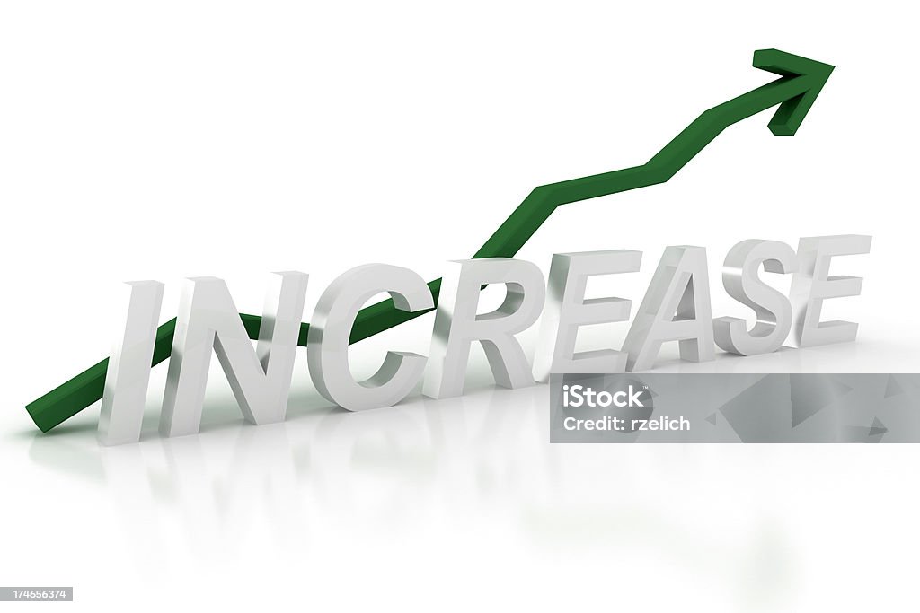 Increase - graph 3d render Analyzing Stock Photo