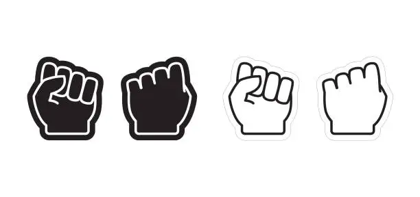 Vector illustration of Raised Fist Sign, Foam Fan Finger Template, Music Festival Design