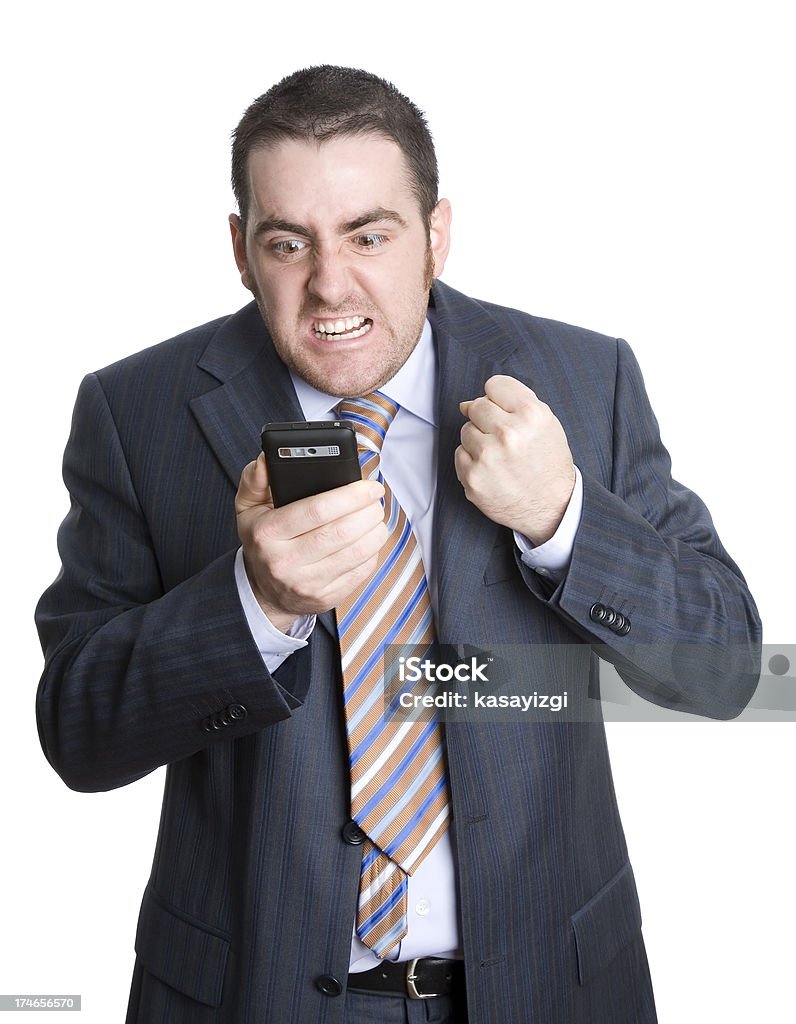 Angry man on phone Discussion Stock Photo