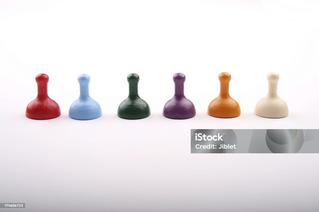 Line up di gioco da tavolo pezzi - Foto stock royalty-free di Close-up