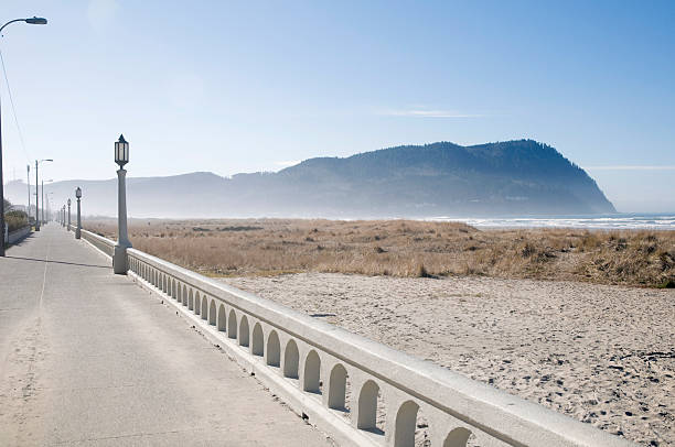 seaside oregon promenade ith tillamook head in background
