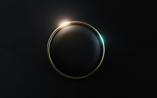 Start button on black background. Horizontal composition with copy space.