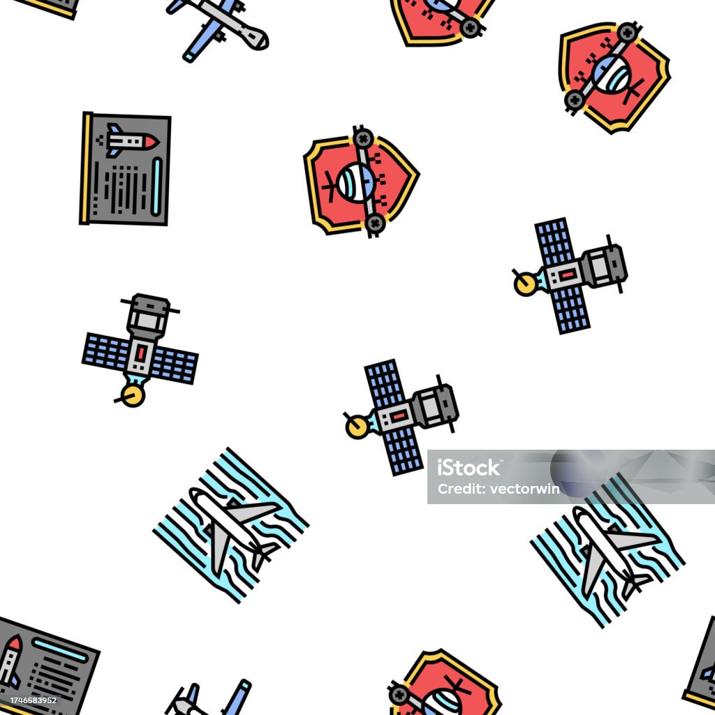 Aeronautical Engineer Aircraft Vector Seamless Pattern Stock ...