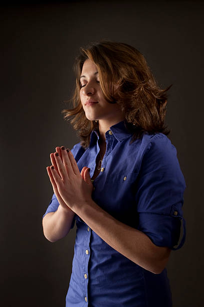 Girl Praying stock photo
