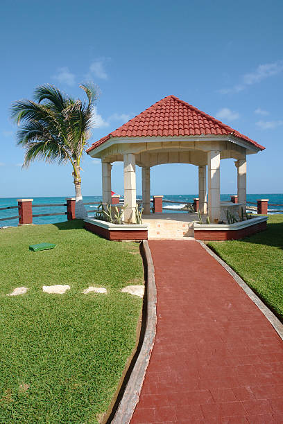 istock Brick Walkway To Beach Gazebo 174658486