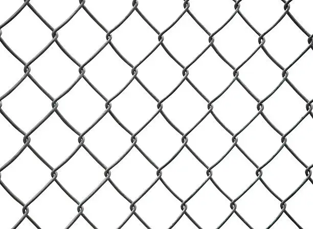 wired fence with clipping path.