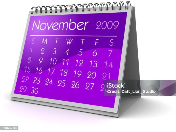 Novembro De 2009 - Fotografias de stock e mais imagens de 2009 - 2009, Calendário, Conceito