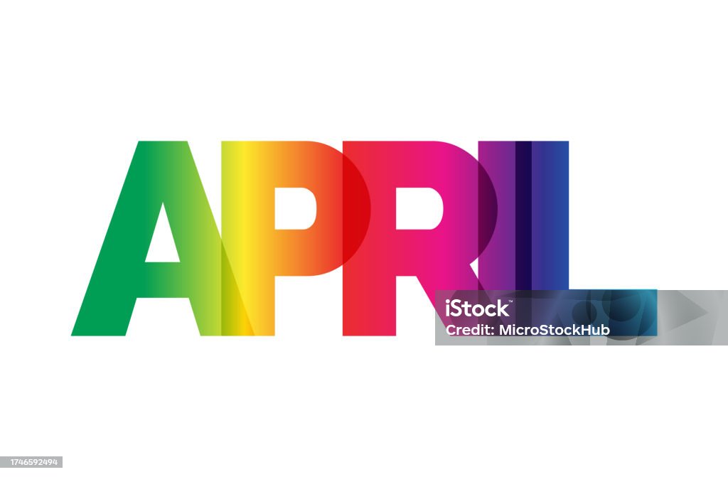 April Word April Word On White Background Stock Illustration - Download Image Now ...