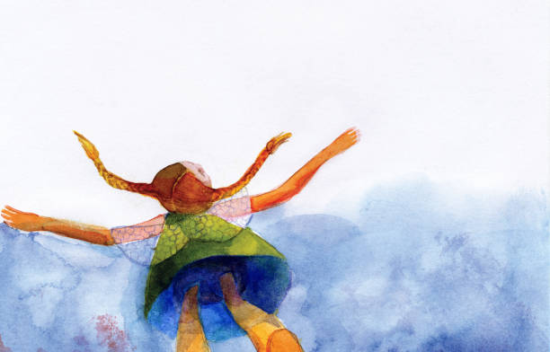 Flying little girl
