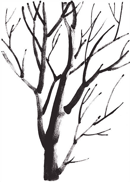 Tree in winter vector art illustration