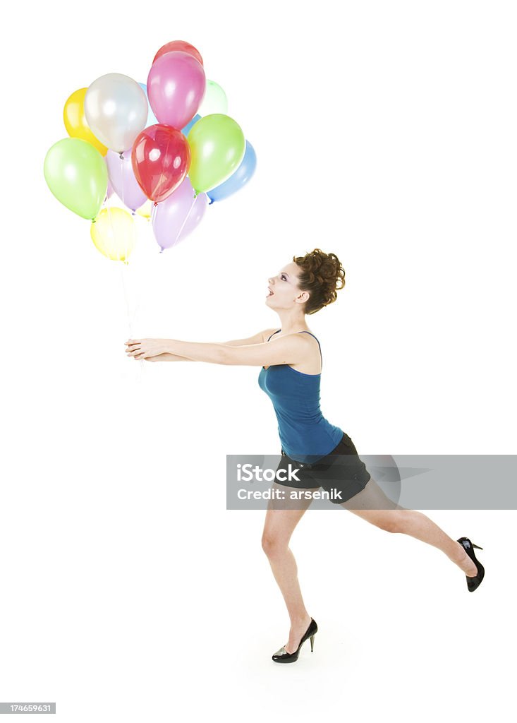 Девочка с воздушными шарами - Стоковые фото 20-24 года роялти-фри