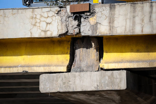 istock Cracks in the concrete structure of a bridge in a state of decay 1746600778