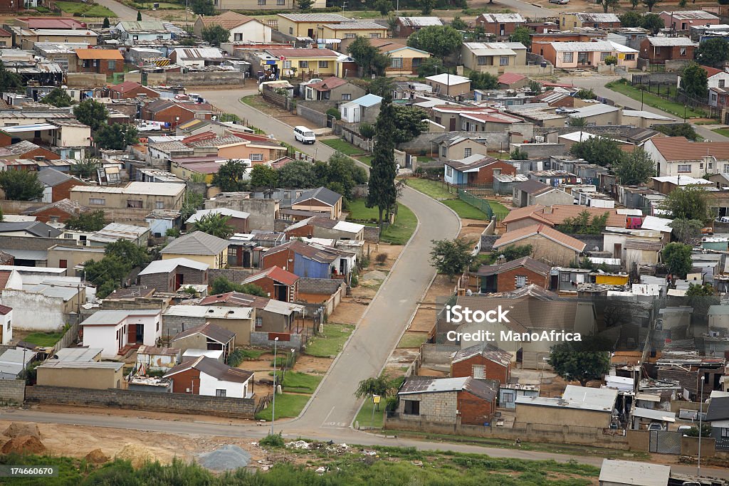 Rural Orlando Soweto in South Africa An aerial view of a residential area within the huge suburb of Soweto, south west of Johannesburg, South Africa. Soweto Stock Photo