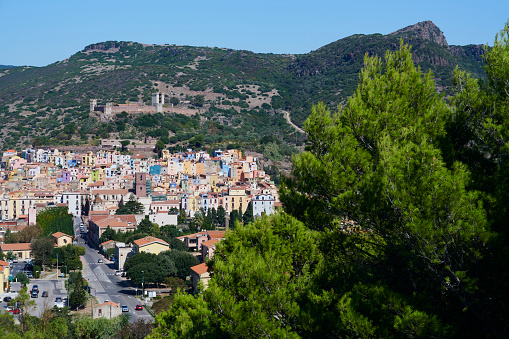 The town of Bosa, a popular tourist destination in Oristano Province. Sardinia. Italy.
