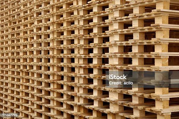 Stacked Wooden Pallets Stock Photo - Download Image Now - New, Pallet - Industrial Equipment, Wood - Material