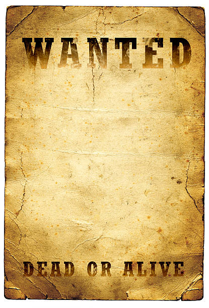 wanted vive o morte poster selvaggio west - wanted poster desire wild west sign foto e immagini stock