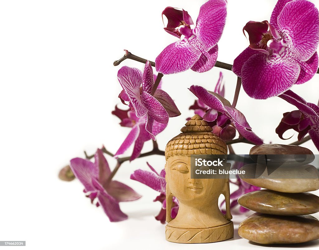 Orchidee, Budda i kamienie - Zbiór zdjęć royalty-free (Bez ludzi)