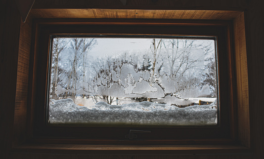 Frost in glass window
