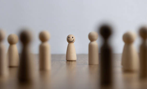 istock Happy and enjoy Stand out from the crowd and different creative idea concepts, Hierarchy, power,One different on better, higher level. Individuality. Unique. Management and leadership concept. 1746633329