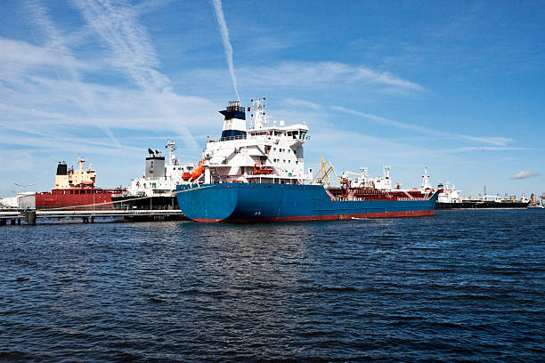 istock Harbor scene with oiltankers 174663931