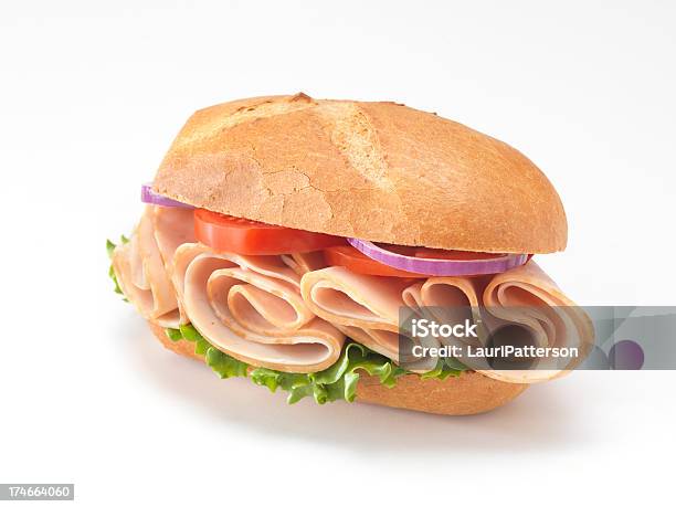 Deli Truthahnsandwich Stockfoto und mehr Bilder von Sandwich - Sandwich, Truthahn - Geflügelfleisch, Freisteller – Neutraler Hintergrund