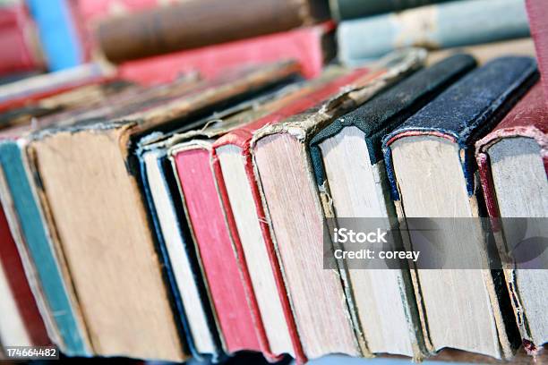 Row Of Antique Books Stock Photo - Download Image Now - Advice, Antique, Archives