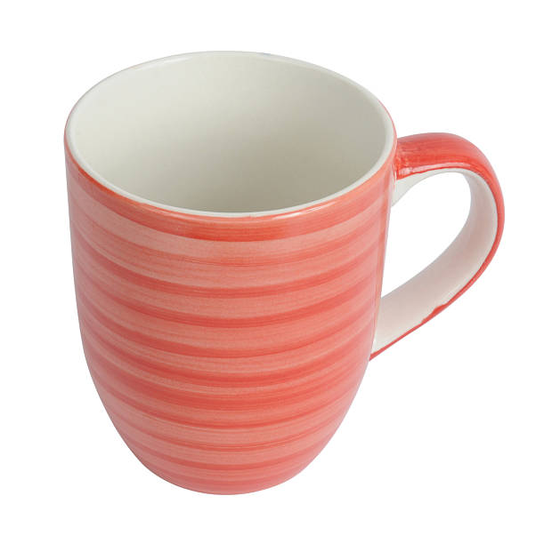 Orange striped Ceramic Mug or Cup 2 (path included) stock photo