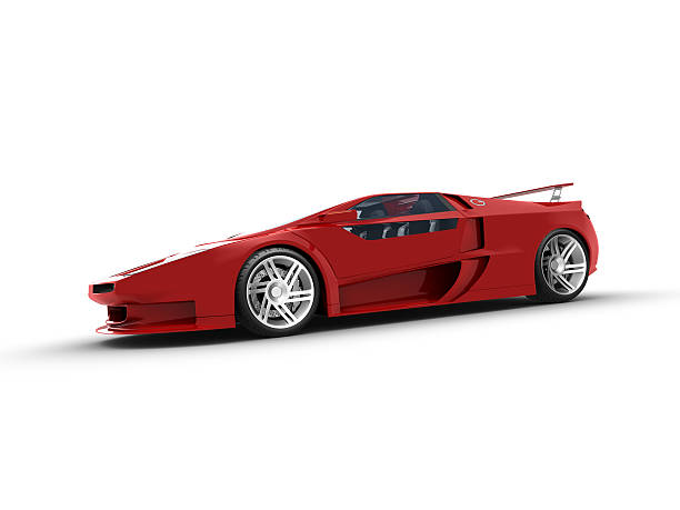 istock Red sport car on white background 174665218