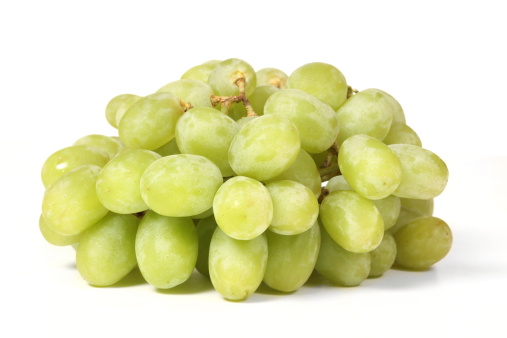 isolated shot of green grapes.
