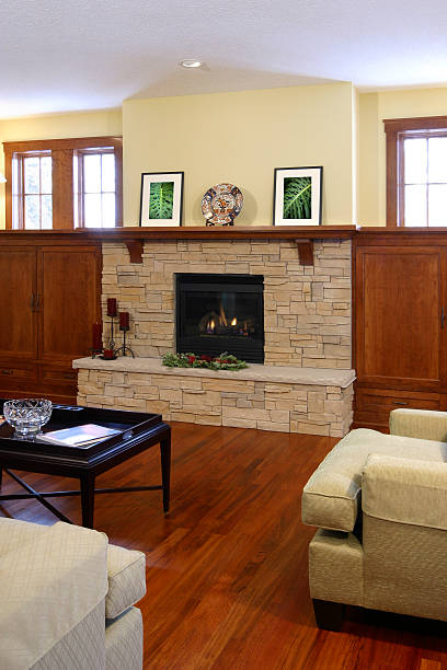 istock Living room and fireplace. 174665612