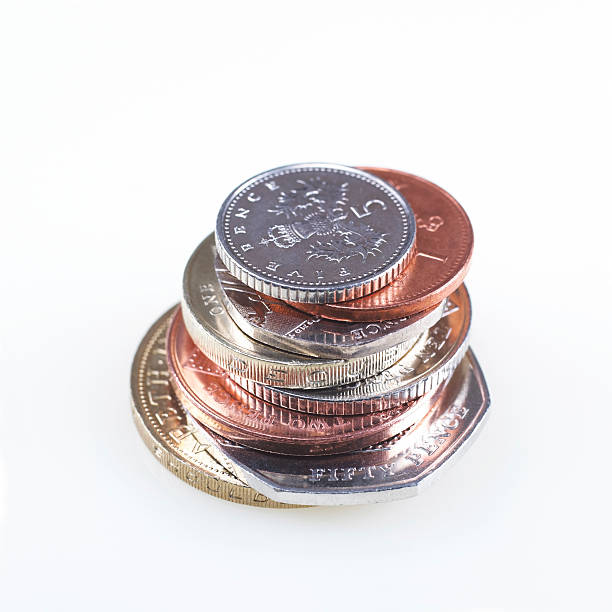 британская валюта - twenty pence coin стоковые фото и изображения